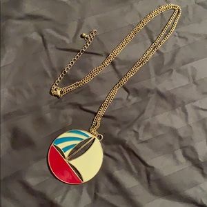 Sail boat long necklace